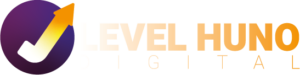 logo level huno digital final fundo preto